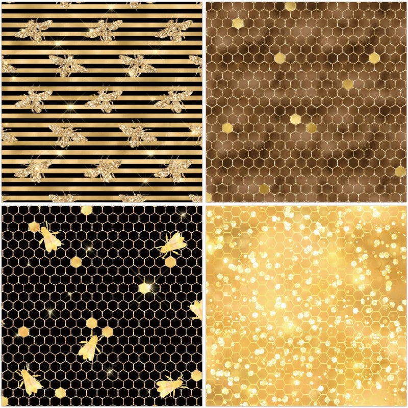 WLXTREE Scrapbook Paper Pad 6x6 Single-Sided Bee Pattern Decopodge Cardstock Paper for Scrapbooking DIY Decorative Background Cardmaking, Junk Journal Craft Supplies - Image 4
